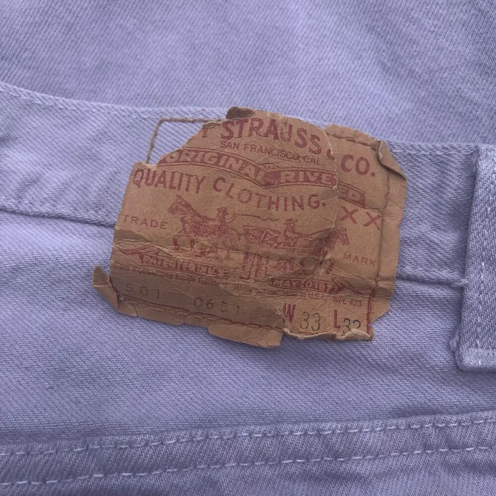 VTG Levi’s 501 Jeans Sz 33 x 32 (Act 31 x31) Gray Blue 525 Straight 80s Normcore